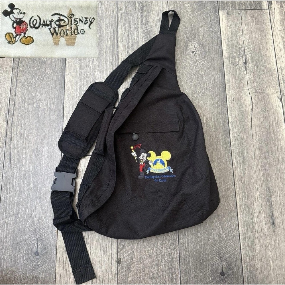 Vintage Disney World Happiest Celebration On Earth Mickey Sling Bag Backpack Y2K